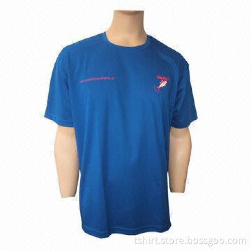 Men's 100% Cotton Deep Blue Round Neck T-shirt, Customized Printed, OEM/ODM Orders Welcomed